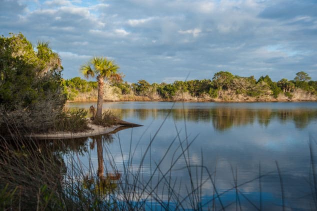 The is one the of finger like canals that traverse the park