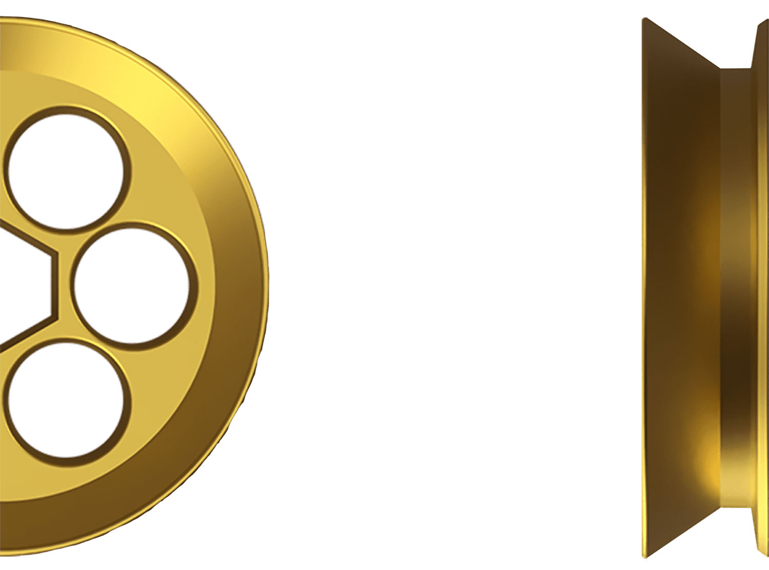 hand line reel showing the dimensions and weight front and side view